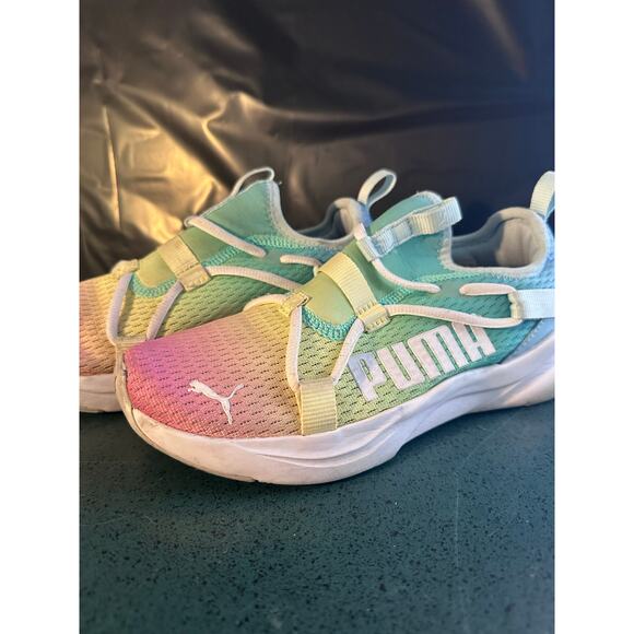 Puma Softride Rift Slip On Sneaker Rainbow/White -/Wmns 6 C Causal Walking Run - Picture 1 of 6